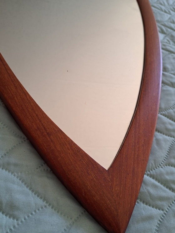 Image 1 of Teak Mirror Midcentury Drop Shape