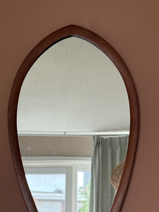 Image 1 of Teak Mirror Midcentury Drop Shape