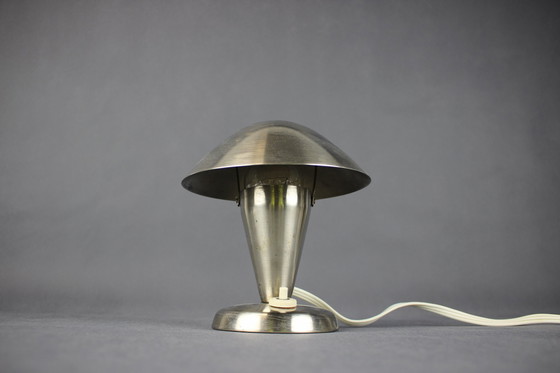 Image 1 of Vintage Chrome Bauhaus Table Lamp by Josef Hurka, Czechoslovakia, 1930s