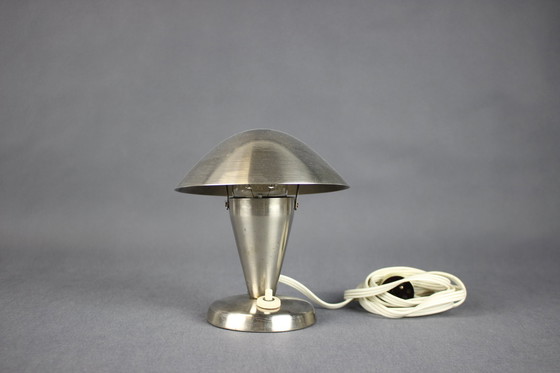 Image 1 of Vintage Chrome Bauhaus Table Lamp by Josef Hurka, Czechoslovakia, 1930s