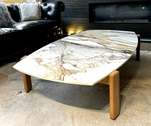 Table basse avec plateau en pierre céramique italienne Macchia Vecchia