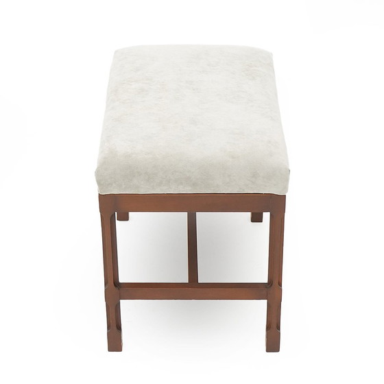 Image 1 of Stool In Wood And Velvet By George Coslin For 3V, 1970S