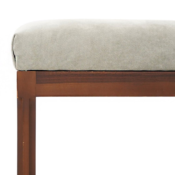 Image 1 of Stool In Wood And Velvet By George Coslin For 3V, 1970S