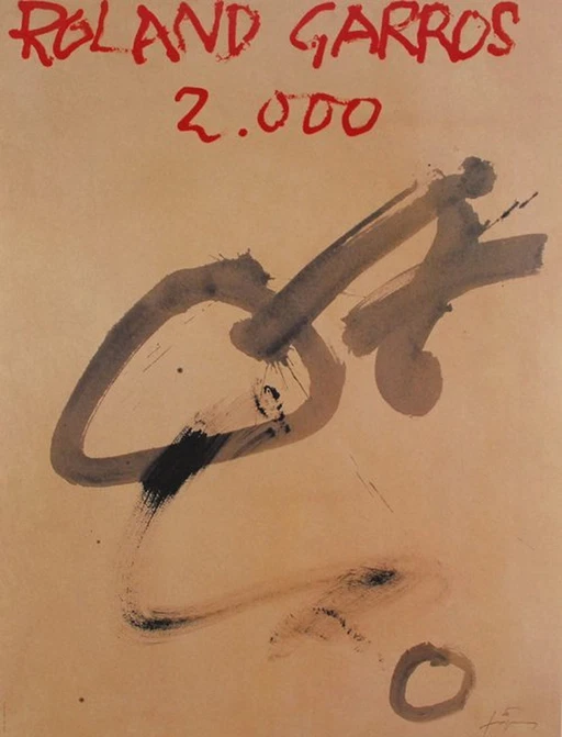 Antoni Tapies - Original Affiche Roland Garros 2000 - Galerie Lelong , Paris