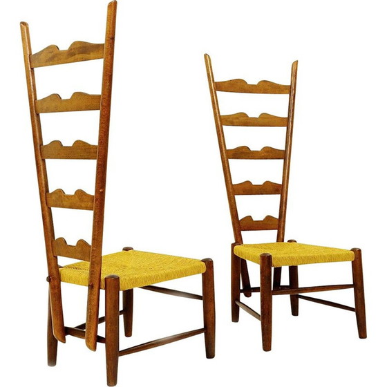 Image 1 of Pair of vintage chairs by Gio Ponti for Casa E Giardino, Italy 1939s