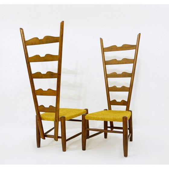 Image 1 of Pair of vintage chairs by Gio Ponti for Casa E Giardino, Italy 1939s