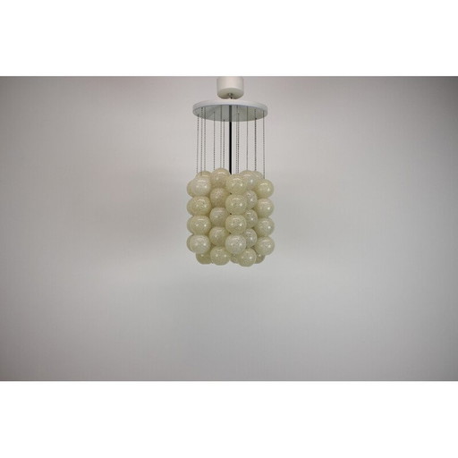 Vintage "Bubble" pendant lamp in metal and plastic by Josef Hurka for Napako, Czechoslovakia 1970