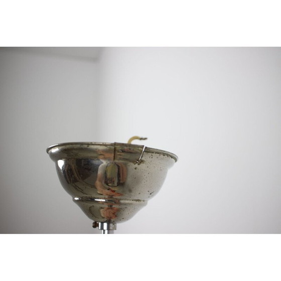 Image 1 of Vintage Art Deco metal and glass chandelier, Czechoslovakia 1930