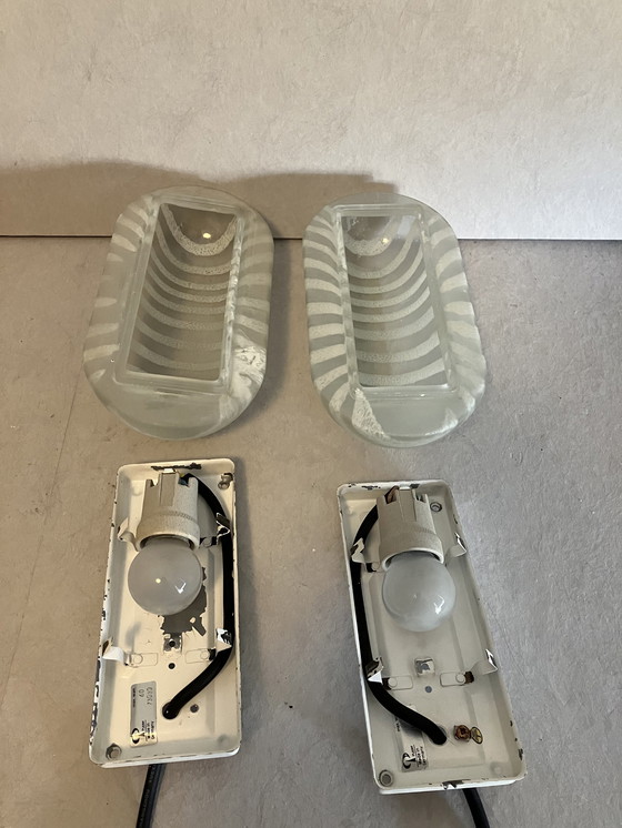 Image 1 of Peil & Putzler lampes murales vintage à rayures "zébrées" ensemble de 2