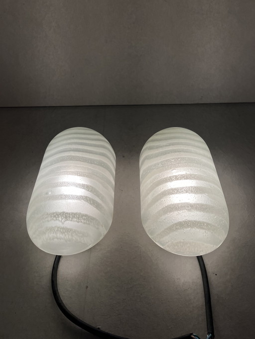 Peil & Putzler vintage "zebra" stripe sconces set of 2
