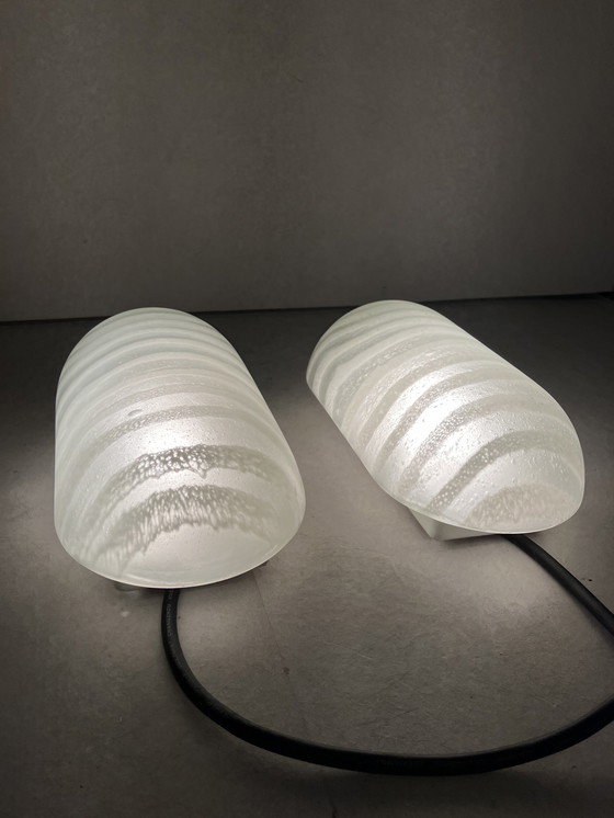 Image 1 of Peil & Putzler lampes murales vintage à rayures "zébrées" ensemble de 2