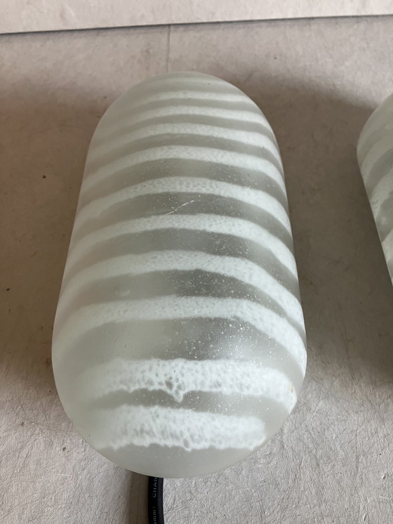 Image 1 of Peil & Putzler lampes murales vintage à rayures "zébrées" ensemble de 2