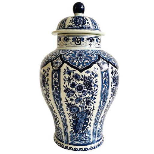 Delft blue Lid Vase Boch mid - Century