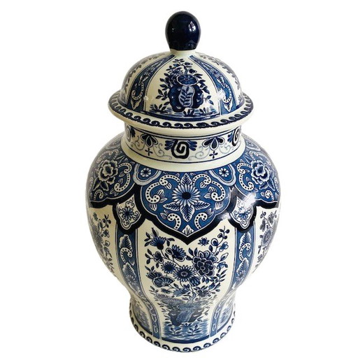 Delft blue Lid Vase Boch mid - Century