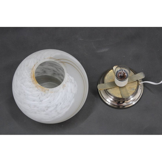 Image 1 of Vintage glass globe "Venice Hand Made Glass" table lamp, Italy 1970s