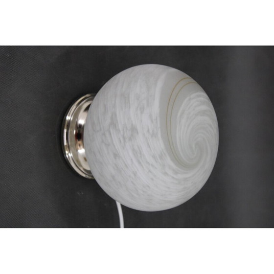 Image 1 of Vintage glass globe "Venice Hand Made Glass" table lamp, Italy 1970s