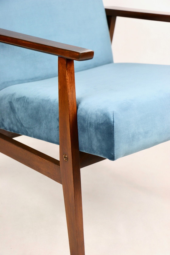 Image 1 of Vintage Ocean Blue Fox Easy Chair, 1970S