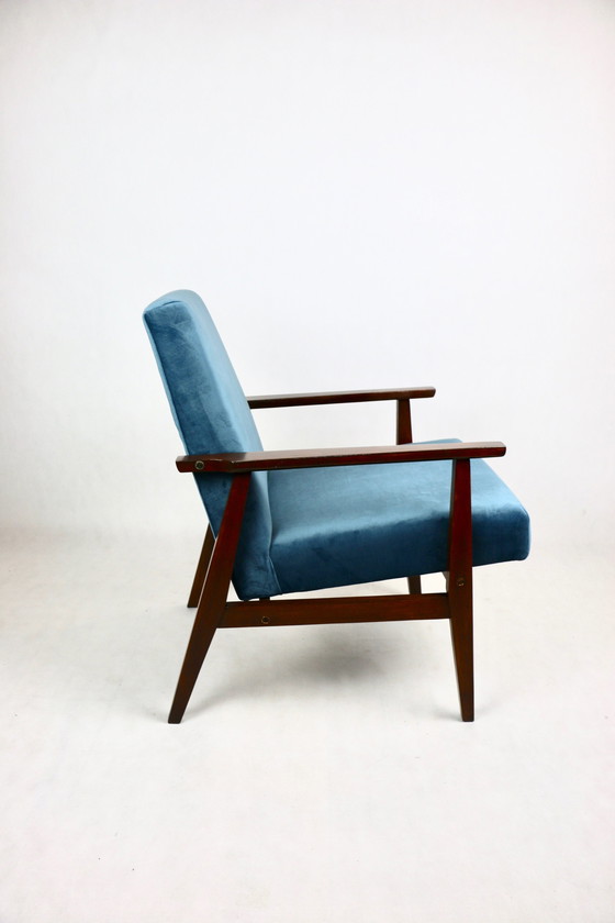 Image 1 of Vintage Ocean Blue Fox Easy Chair, 1970S
