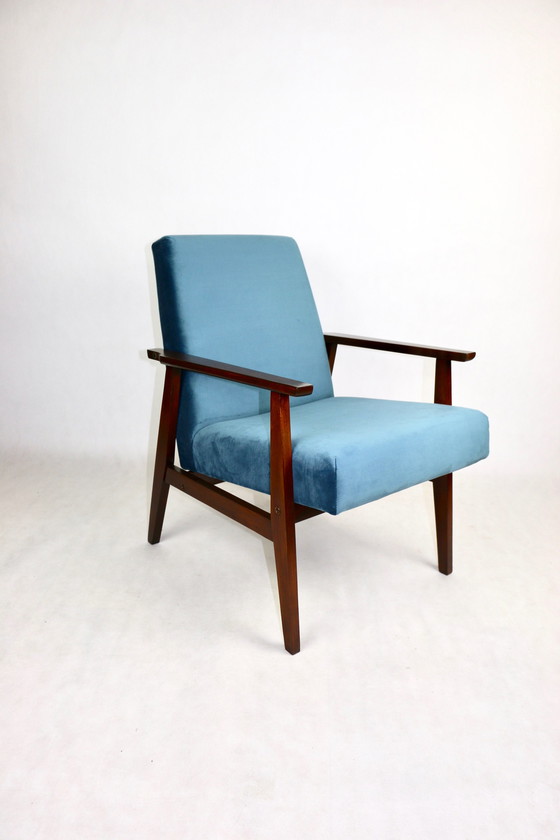 Image 1 of Vintage Ocean Blue Fox Easy Chair, 1970S