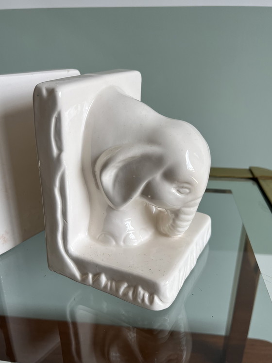 Image 1 of Fermalibri vintage a forma di elefante bianco 