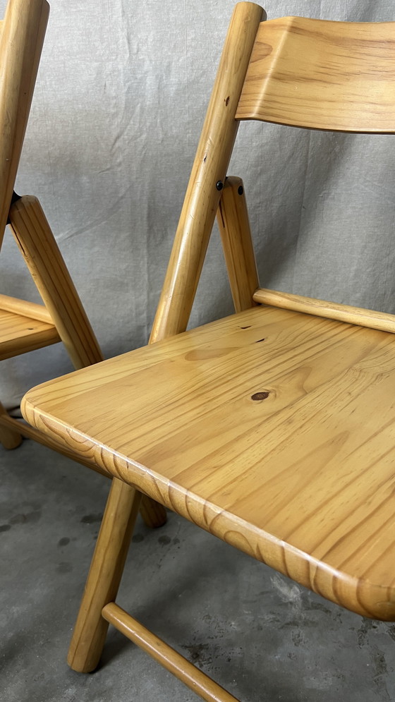 Image 1 of 2x sedia pieghevole in faggio vintage 