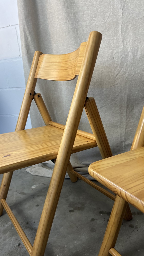 Image 1 of 2x sedia pieghevole in faggio vintage 