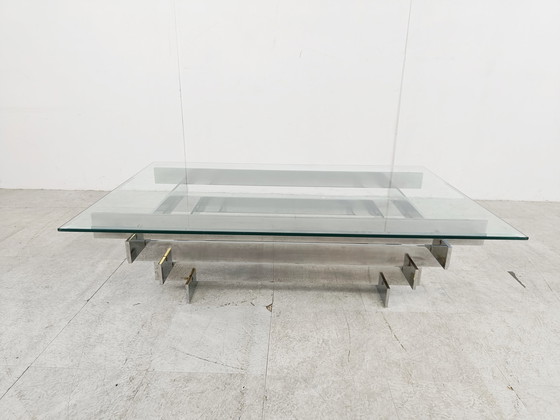 Image 1 of Vintage chrome coffee table