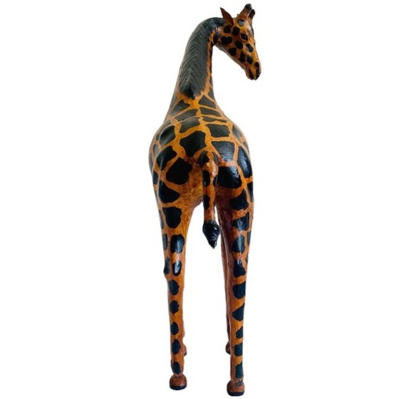 Image 1 of Set Mid - Century hand-painted leather giraffes XL 1970's