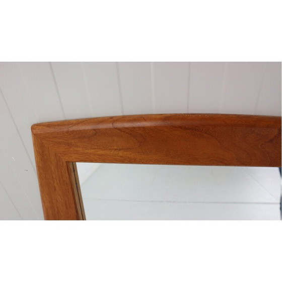 Image 1 of Specchio da parete ovale scandinavo in teak con bordi smussati, Danimarca 1960