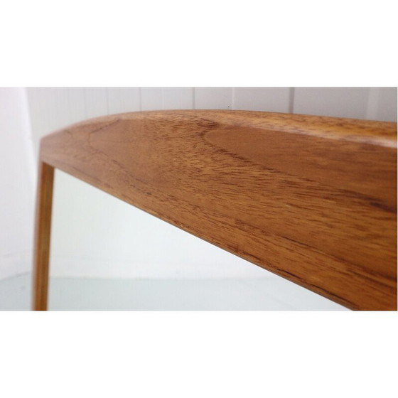 Image 1 of Specchio da parete ovale scandinavo in teak con bordi smussati, Danimarca 1960
