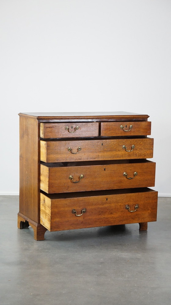 Image 1 of Oak Chest of Drawers With 5 Drawers