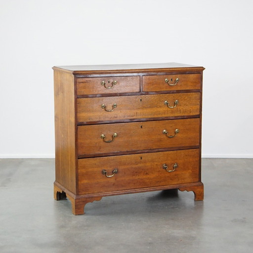 Oak Chest of Drawers With 5 Drawers