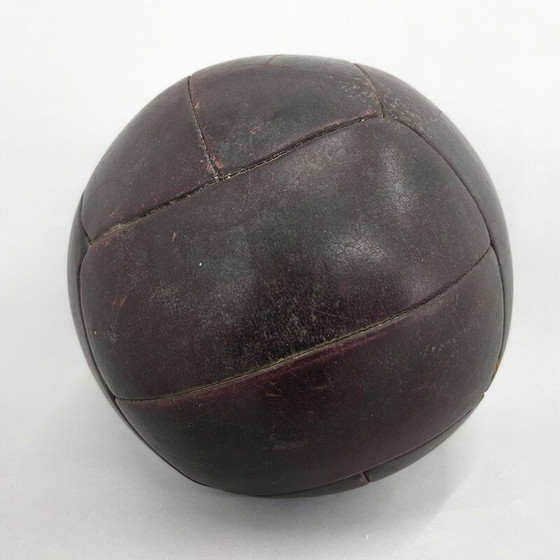 Image 1 of Vintage leather medicine ball, Czechoslovakia 1930s