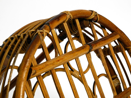 Image 1 of Beautiful large Italian Mid Century bottle carrier and stand made of bamboo