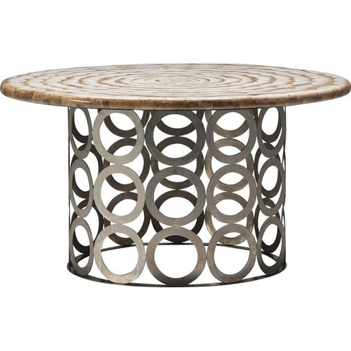 Vintage eclectic round dining table by Anacleto Spazzapan, 2000s