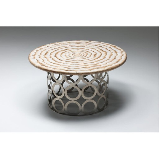Vintage eclectic round dining table by Anacleto Spazzapan, 2000s