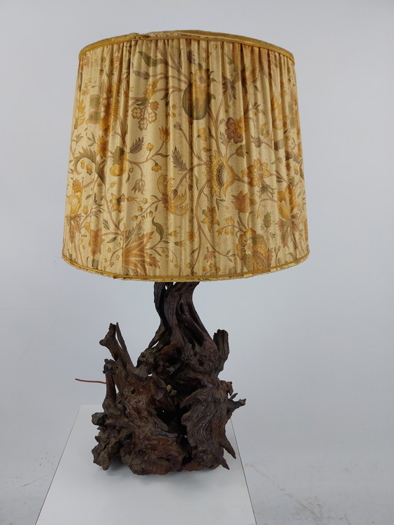 Image 1 of 1 x 1970's organic table lamp carrot wood.