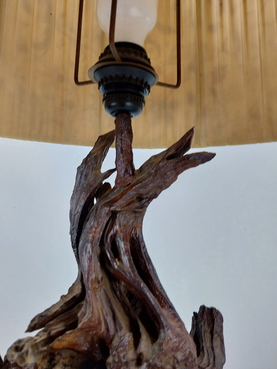 Image 1 of 1 x 1970's organic table lamp carrot wood.