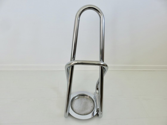Image 1 of Chromed Metal Umbrella Stand, Space Age, Modernist, 70'S Design