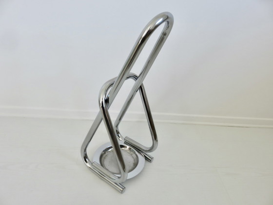 Image 1 of Chromed Metal Umbrella Stand, Space Age, Modernist, 70'S Design