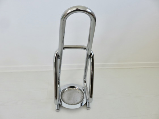 Image 1 of Chromed Metal Umbrella Stand, Space Age, Modernist, 70'S Design