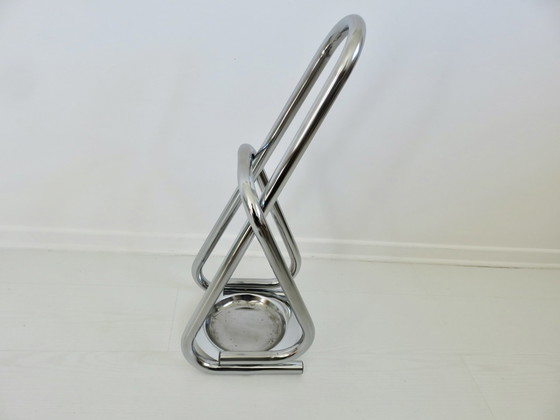 Image 1 of Chromed Metal Umbrella Stand, Space Age, Modernist, 70'S Design