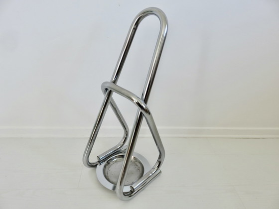 Image 1 of Chromed Metal Umbrella Stand, Space Age, Modernist, 70'S Design
