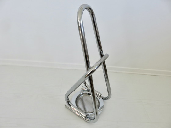 Image 1 of Chromed Metal Umbrella Stand, Space Age, Modernist, 70'S Design