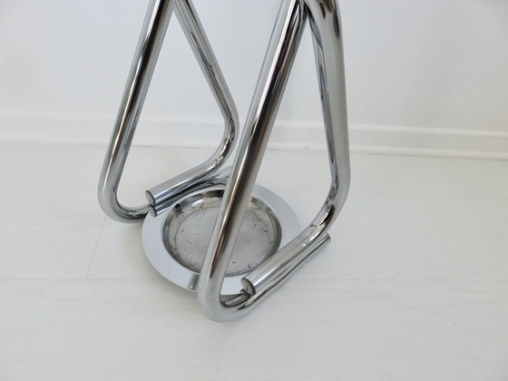 Image 1 of Chromed Metal Umbrella Stand, Space Age, Modernist, 70'S Design