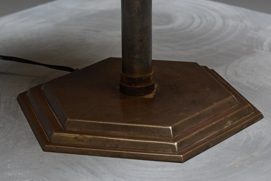 Image 1 of Lampada da tavolo in bronzo della scuola di Amsterdam, Paesi Bassi, anni '20