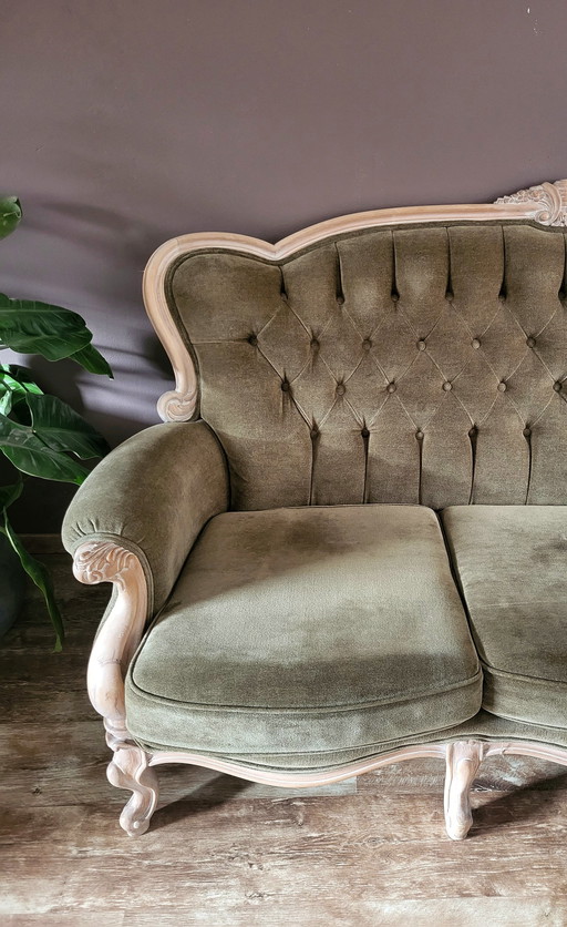 Moss Green Baroque Sofa