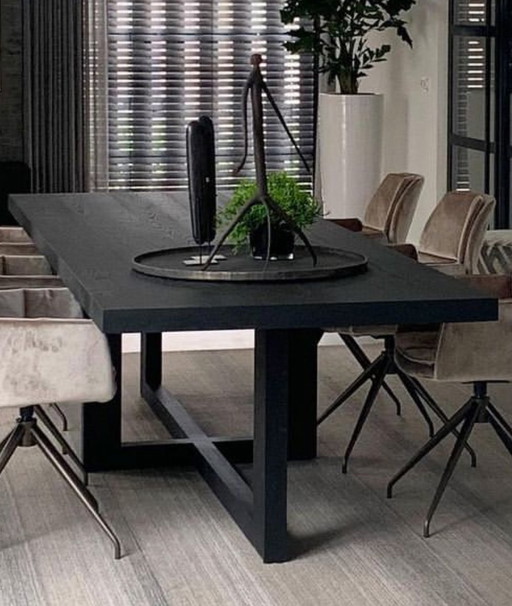 Raw Interiors Dining Table Wood Black