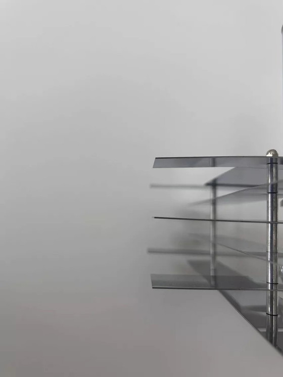 Image 1 of Geometric Vintage Hanging Lamp, Chrome-plated Metal, France 1960