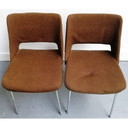 Coppia di sedie vintage in tessuto marrone di Arne Jacobsen, 1950